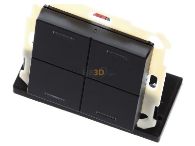 View up front MDT BE-TAL550406.01 KNX Push Button Lite 55 4-fold, RGBW, neutral, Black matt 
