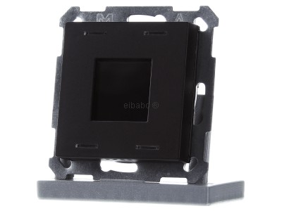 Front view MDT BE-TAS55T406.01 KNX Push Button Smart 55 4-fold with colour display and T-/H-sensor, Black matt 
