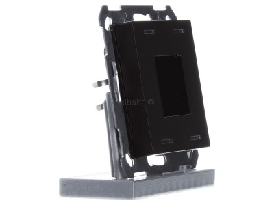 View on the left MDT BE-TAS55T406.01 KNX Push Button Smart 55 4-fold with colour display and T-/H-sensor, Black matt 
