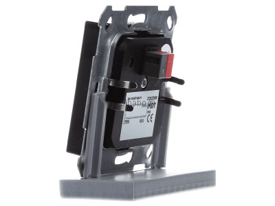View on the right MDT BE-TAS55T406.01 KNX Push Button Smart 55 4-fold with colour display and T-/H-sensor, Black matt 
