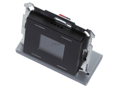 View up front MDT BE-TAS55T406.01 KNX Push Button Smart 55 4-fold with colour display and T-/H-sensor, Black matt 
