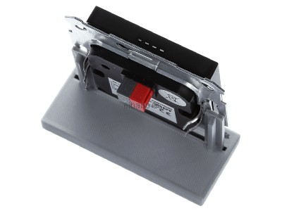 Top rear view MDT BE-TAS55T406.01 KNX Push Button Smart 55 4-fold with colour display and T-/H-sensor, Black matt 
