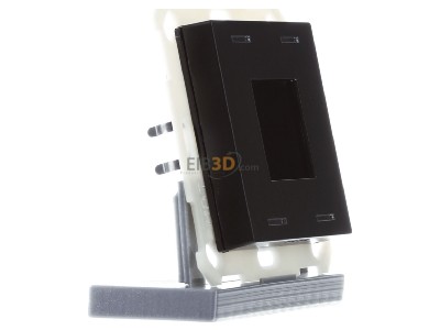 View on the left MDT BE-TAS550406.01 KNX Push Button Smart 55 4-fold with colour display, Black matt 
