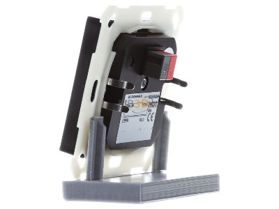 View on the right MDT BE-TAS550406.01 KNX Push Button Smart 55 4-fold with colour display, Black matt 

