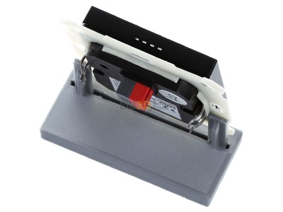 Top rear view MDT BE-TAS550406.01 KNX Push Button Smart 55 4-fold with colour display, Black matt 
