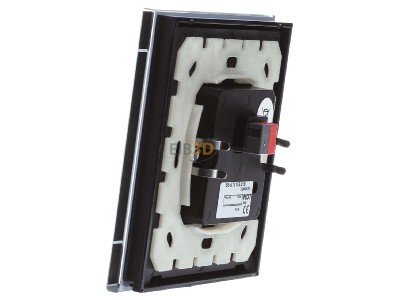 View on the right MDT BE-GTL1TS.01S KNX Glass Push Button II Lite 1-fold, RGBW, neutral, with temperature sensor, Black - 
