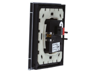 View on the right MDT BE-GTL2TS.01S KNX Glass Push Button II Lite 2-fold, RGBW, neutral, with temperature sensor, Black - 
