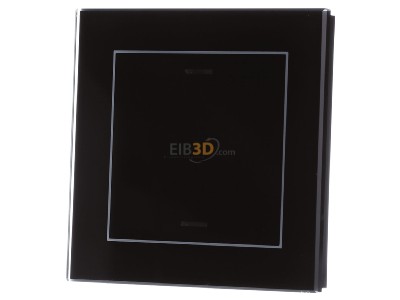 Front view MDT BE-GTL10S.01S KNX Glass Push Button II Lite 1-fold, RGBW, neutral, Black - 
