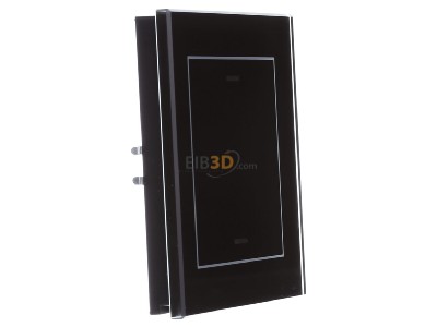 View on the left MDT BE-GTL10S.01S KNX Glass Push Button II Lite 1-fold, RGBW, neutral, Black - 
