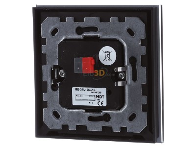 Back view MDT BE-GTL10S.01S KNX Glass Push Button II Lite 1-fold, RGBW, neutral, Black - 
