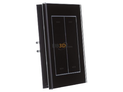 View on the left MDT BE-GTL20S.01S KNX Glass Push Button II Lite 2-fold, RGBW, neutral, Black - 

