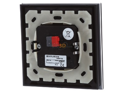 Back view MDT BE-GTL20S.01S KNX Glass Push Button II Lite 2-fold, RGBW, neutral, Black - 
