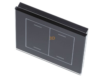 View up front MDT BE-GTL20S.01S KNX Glass Push Button II Lite 2-fold, RGBW, neutral, Black - 
