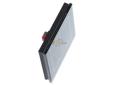 View top left MDT BE-GTL20S.01S KNX Glass Push Button II Lite 2-fold, RGBW, neutral, Black - 
