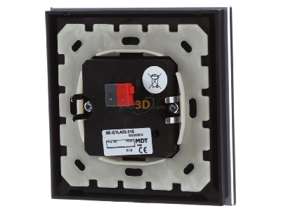 Back view MDT BE-GTL40S.01S KNX Glass Push Button II Lite 4-fold, RGBW, neutral, Black - 
