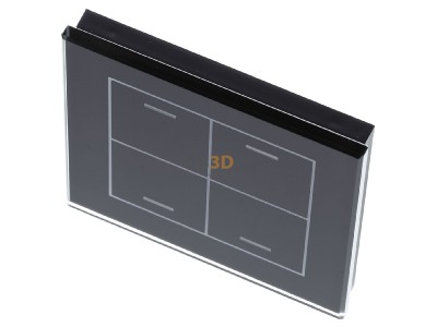 View up front MDT BE-GTL40S.01S KNX Glass Push Button II Lite 4-fold, RGBW, neutral, Black - 
