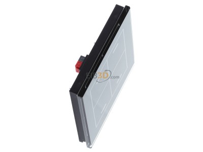 View top left MDT BE-GTL40S.01S KNX Glass Push Button II Lite 4-fold, RGBW, neutral, Black - 
