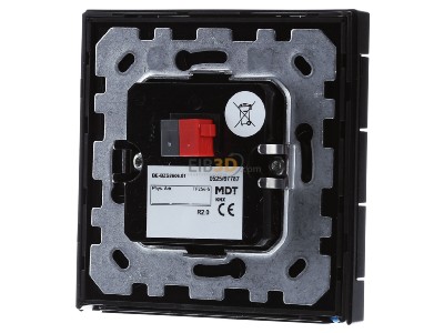 Back view MDT BE-BZS8606.01 KNX Central Operation Unit Smart 86 with colour display, Black matt 
