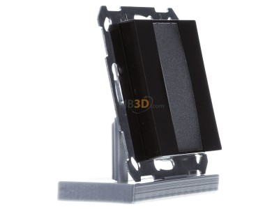 View on the left MDT BE-TA55P206.02 KNX Push Button Plus 55 2-fold, Black matt 
