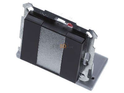 View up front MDT BE-TA55P206.02 KNX Push Button Plus 55 2-fold, Black matt 
