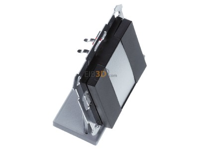 View top left MDT BE-TA55P206.02 KNX Push Button Plus 55 2-fold, Black matt 
