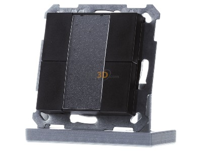 Front view MDT BE-TA55P406.02 KNX Push Button Plus 55 4-fold, Black matt 

