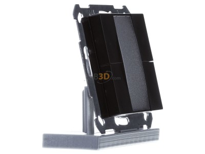 View on the left MDT BE-TA55P406.02 KNX Push Button Plus 55 4-fold, Black matt 
