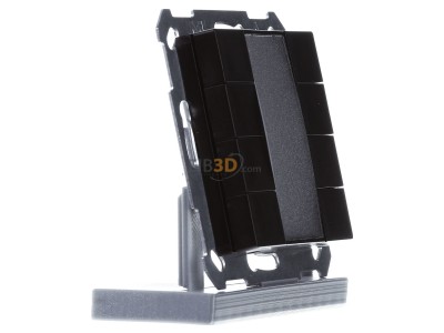 View on the left MDT BE-TA55P806.02 KNX Push Button Plus 55 8-fold, Black matt 

