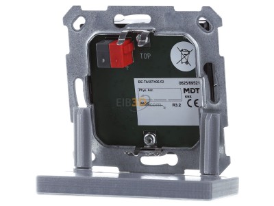 Back view MDT BE-TA55T406.02 KNX Push Button Plus TS 55 4-fold, Black matt 
