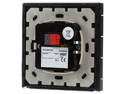 Ansicht hinten MDT BE-TAS86T06.02 KNX Taster Smart 86 mit Farbdisplay und Temperatursensor, Schwarz matt 