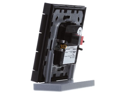 View on the right MDT BE-TAS8606.02 KNX Push Button Smart 86 with colour display, Black matt 
