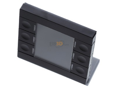 View up front MDT BE-TAS8606.02 KNX Push Button Smart 86 with colour display, Black matt 
