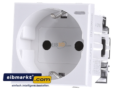 Front view bticino HD4141W Safety socket white SL rotective , 16A / 250V 2 - modulig White_- Special offer
