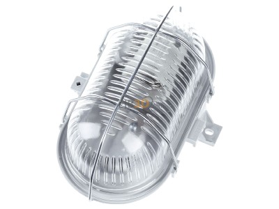 View up front Lena Lighting S.A. 121173 Oval lamp Simetal E27 1x42W hinged grey,_- Promotional item
