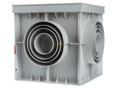 View on the left Gewiss DX59401 Underground box plastic with cover 200x200x200 grey,_- Promotional item
