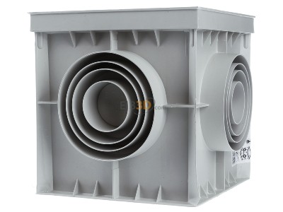View on the right Gewiss DX59401 Underground box plastic with cover 200x200x200 grey,_- Promotional item
