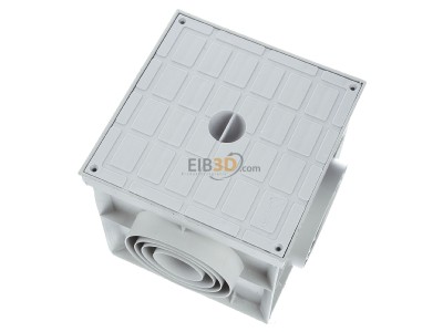 View up front Gewiss DX59401 Underground box plastic with cover 200x200x200 grey,_- Promotional item
