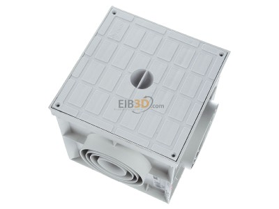 Top rear view Gewiss DX59401 Underground box plastic with cover 200x200x200 grey,_- Promotional item

