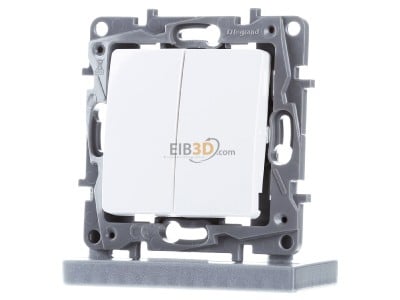 Front view Legrand Bticino 664702 Double changeover switch Niloe 10AX ultra white,_- Promotional item
