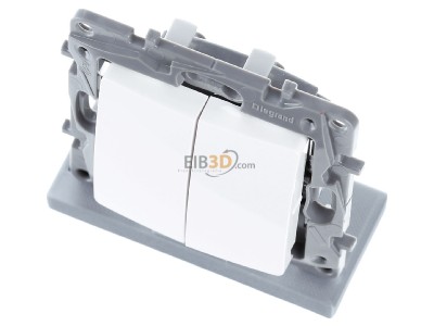 View up front Legrand Bticino 664702 Double changeover switch Niloe 10AX ultra white,_- Promotional item
