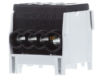 Front view Pollmann 2080177 Main line branch terminal HLAK 25-1/6M2 black,_- Promotional item
