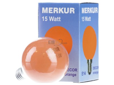 Frontansicht Scharnberger+Has. 40264 Glhlampe Tropfen E14 230V 15W orange,_- Aktionsartikel