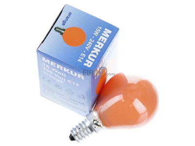 Ansicht oben links Scharnberger+Has. 40264 Glhlampe Tropfen E14 230V 15W orange,_- Aktionsartikel