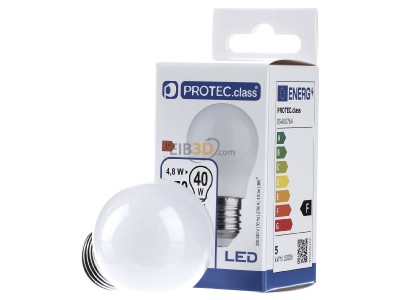 Frontansicht PROTEC.class 05400764 LED-Leuchtmittel LB23 PLED G45 E27 Tropfenform E27 4.5W