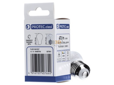 Ansicht hinten PROTEC.class 05400764 LED-Leuchtmittel LB23 PLED G45 E27 Tropfenform E27 4.5W