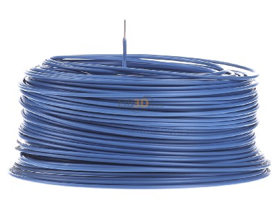 Front view Diverse H05V-U 0,75 hbl Eca Single core cable 0,75mm² blue_ring 100m
