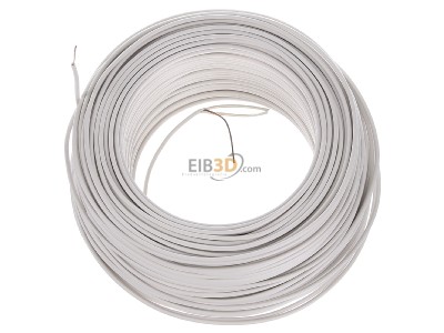 View top right Diverse H05V-U 0,75 ws Eca Single core cable 0,75mm² white_ring 100m
