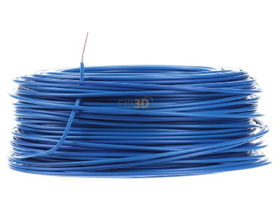 Front view Diverse H05V-U 1,0 hbl Eca Single core cable 1mm blue_ring 100m
