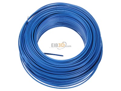 View top right Diverse H05V-U 1,0 hbl Eca Single core cable 1mm blue_ring 100m
