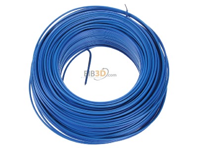 Top rear view Diverse H05V-U 1,0 hbl Eca Single core cable 1mm blue_ring 100m
